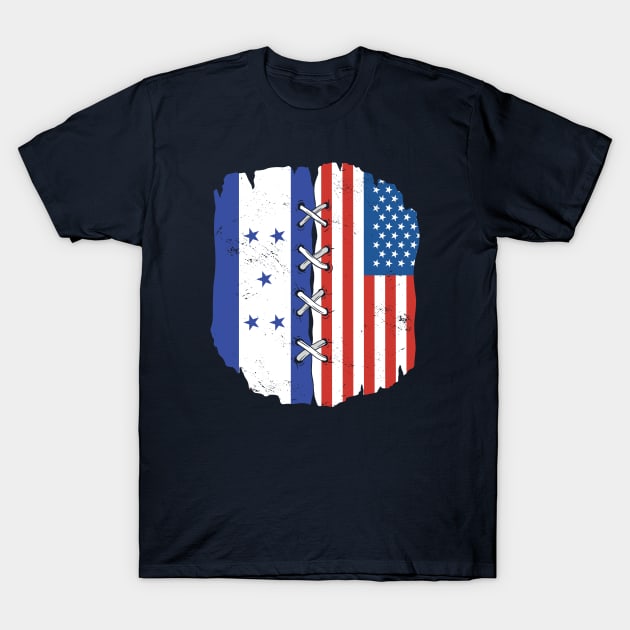 Proud Honduran American Heritage // Honduras & USA Flags T-Shirt by Now Boarding